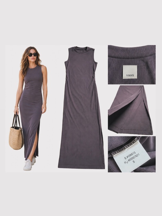 Vuori Dresses & Skirts - Vuori Sleeveless Maxi Dress – Plum Charcoal, Size S, Ribbed Stretch